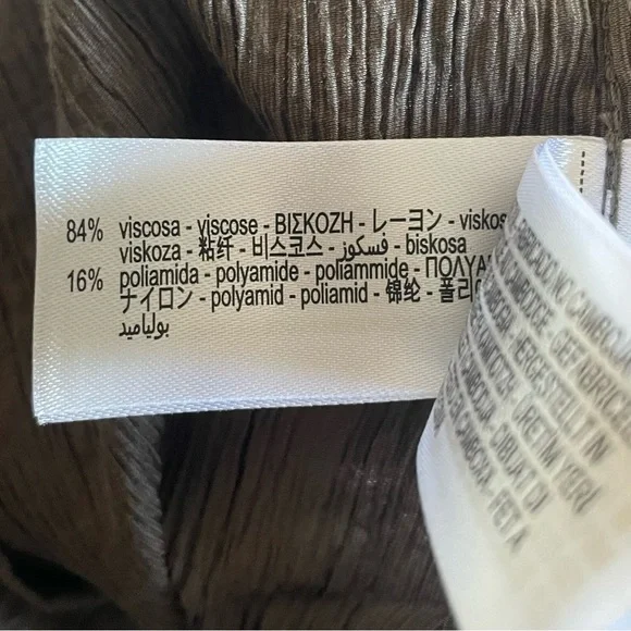 Zara Textured Crinkle Pants Women’s XS Gray Drawstring Pull on Casual Dressy EUC - Picture 14 of 15